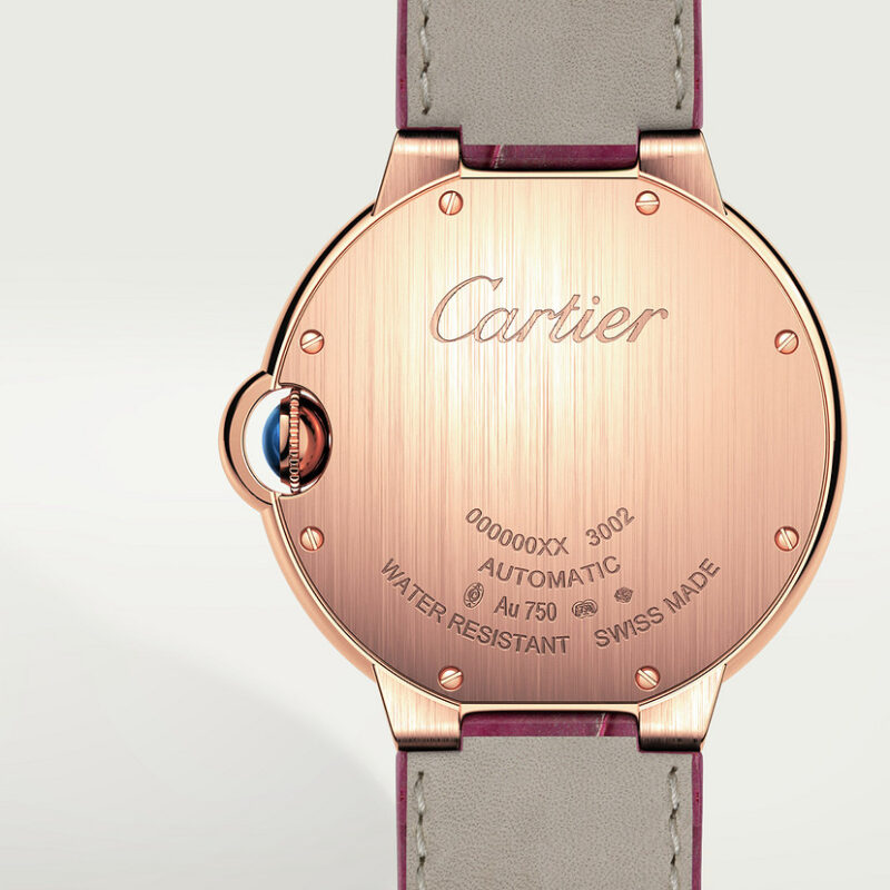 BALLON BLEU DE CARTIER WATCH 36MM ROSE GOLD DIAMONDS LEATHER CRWJBB0034 - Image 2