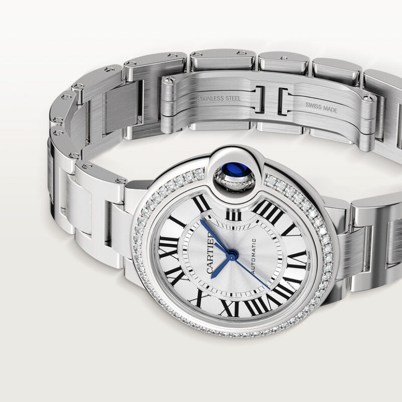 BALLON BLEU DE CARTIER WATCH 33 MM STEEL DIAMONDS CRW4BB0023 - Image 7