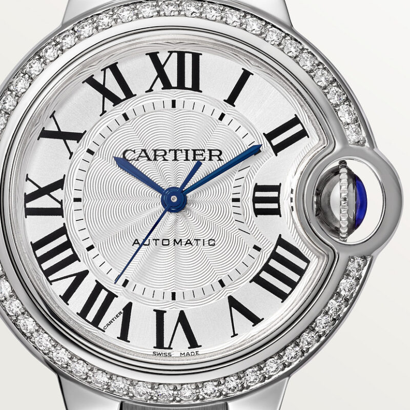 BALLON BLEU DE CARTIER WATCH 33 MM STEEL DIAMONDS CRW4BB0023 - Image 8