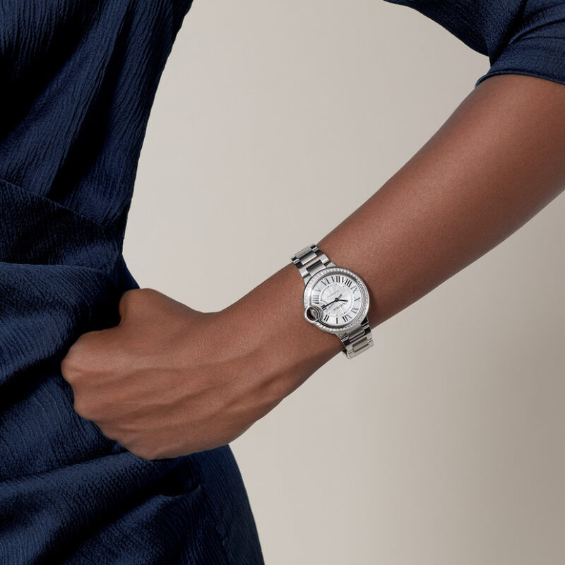 BALLON BLEU DE CARTIER WATCH 33 MM STEEL DIAMONDS CRW4BB0023 - Image 9