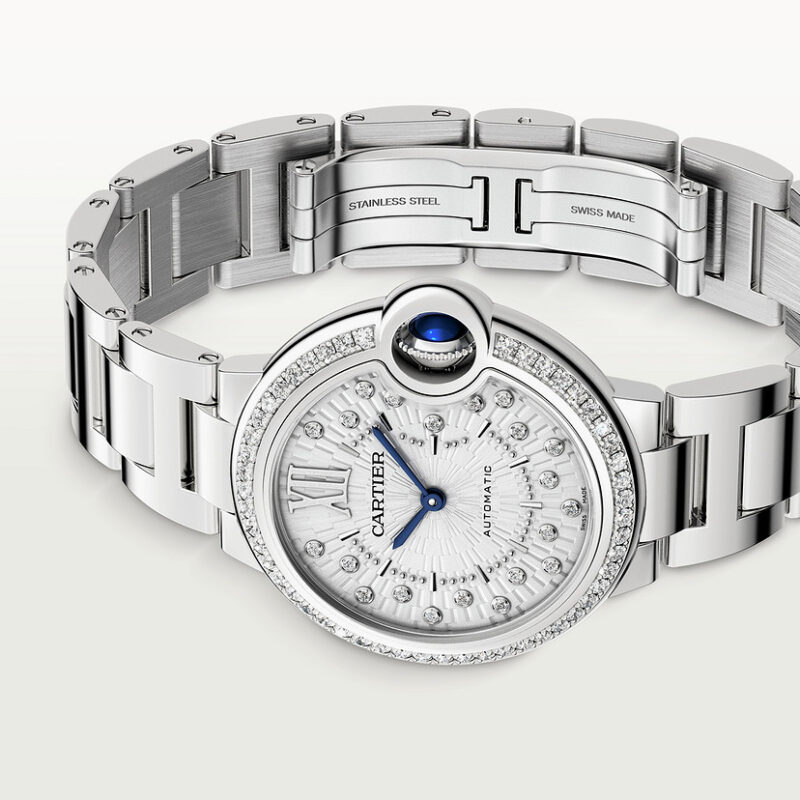 BALLON BLEU DE CARTIER WATCH 33 MM STEEL DIAMONDS CRW4BB0035 - Image 4