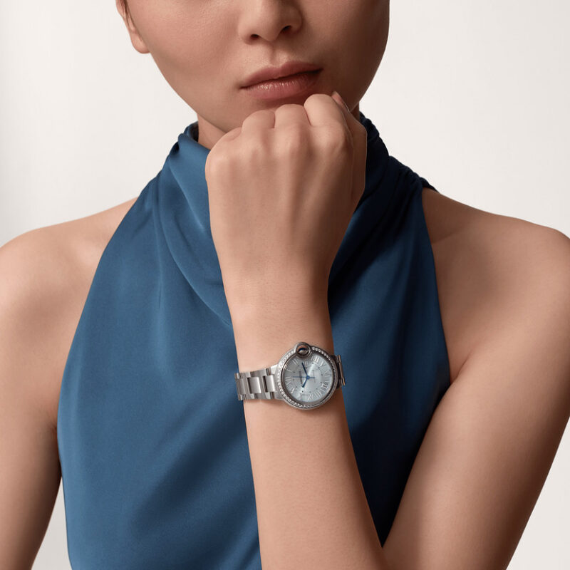 BALLON BLEU DE CARTIER WATCH 33 MM STEEL DIAMONDS CRW4BB0028 - Image 7