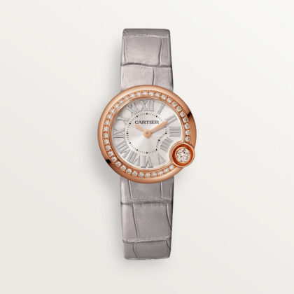 BALLON BLANC DE CARTIER WATCH 26MM QUARTZ MOVEMENT ROSE GOLD DIAMONDS LEATHER CRWJBL0006