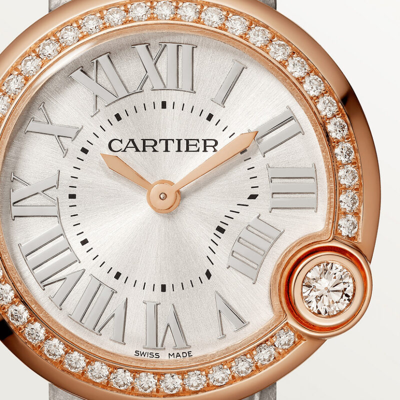 BALLON BLANC DE CARTIER WATCH 30MM QUARTZ MOVEMENT ROSE GOLD DIAMONDS LEATHER CRWJBL0008 - Image 4