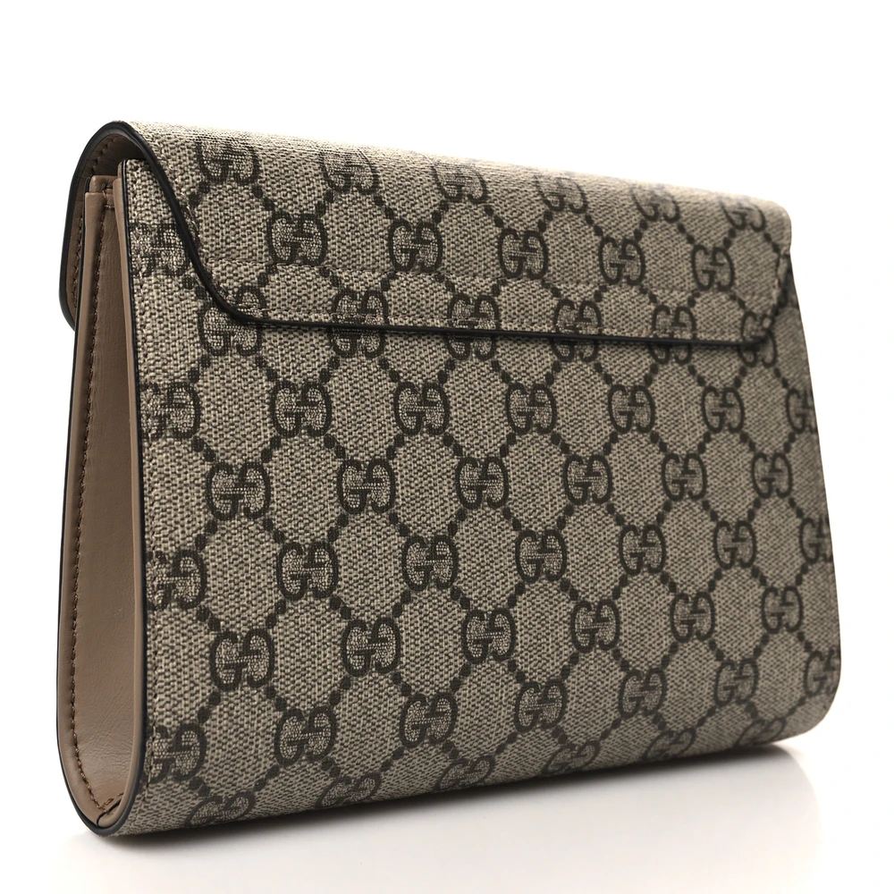 GUCCI SMALL DIONYSUS CLUTCH TAUPE GG SUPREME MONOGRAM CANVAS AGED SILVER HARDWARE - Image 3