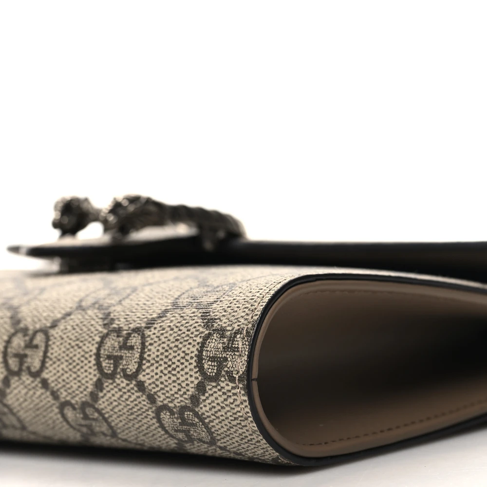 GUCCI SMALL DIONYSUS CLUTCH TAUPE GG SUPREME MONOGRAM CANVAS AGED SILVER HARDWARE - Image 4