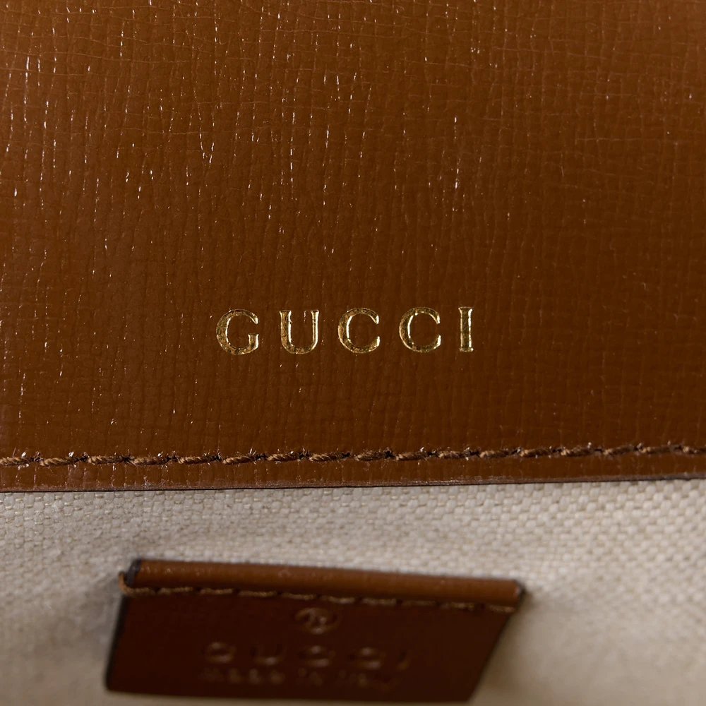 GUCCI MINI HORSEBIT 1955 SHOULDER BAG BEIGE / BROWN SUGAR GG SUPREME MONOGRAM CANVAS - Image 2