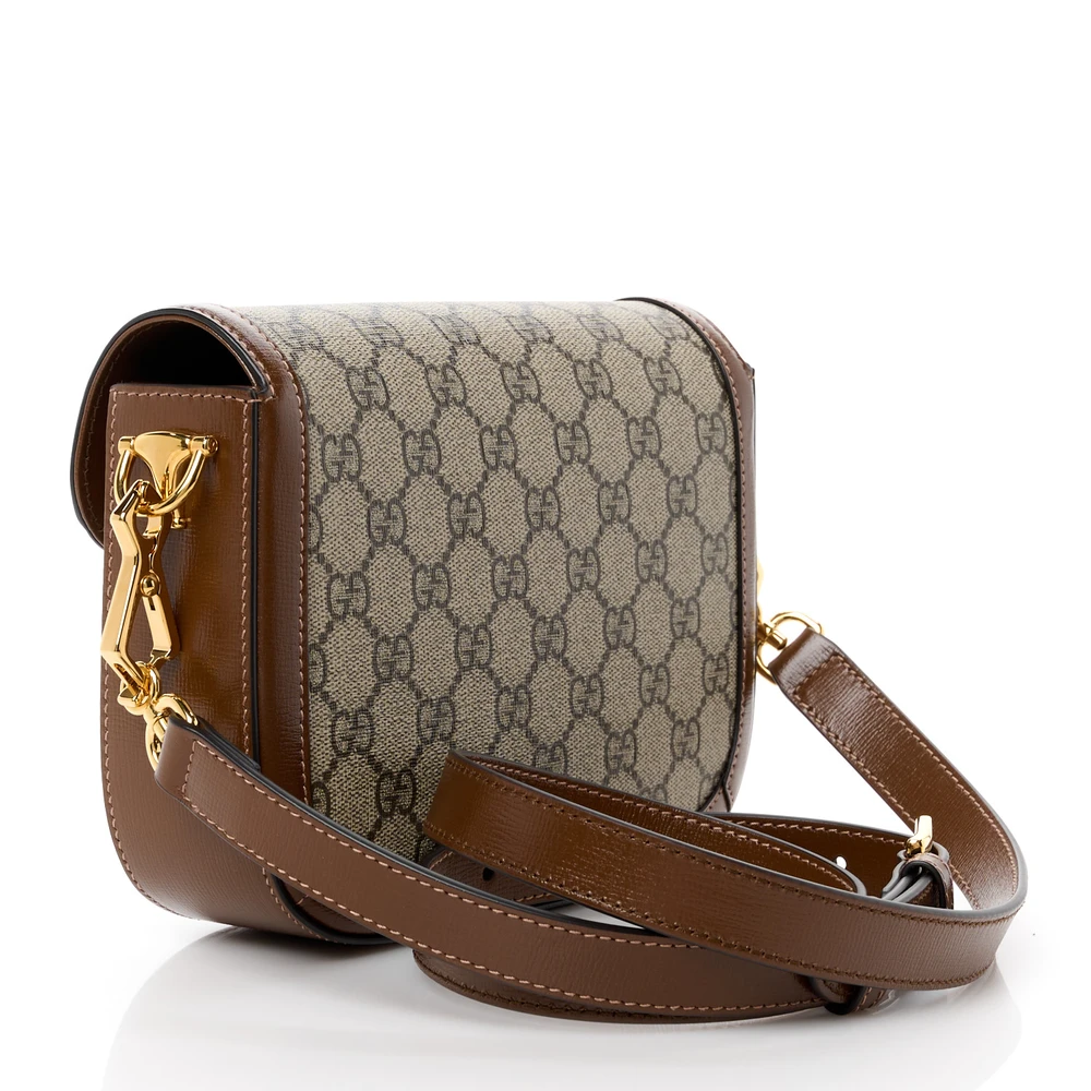 GUCCI MINI HORSEBIT 1955 SHOULDER BAG BEIGE / BROWN SUGAR GG SUPREME MONOGRAM CANVAS - Image 3