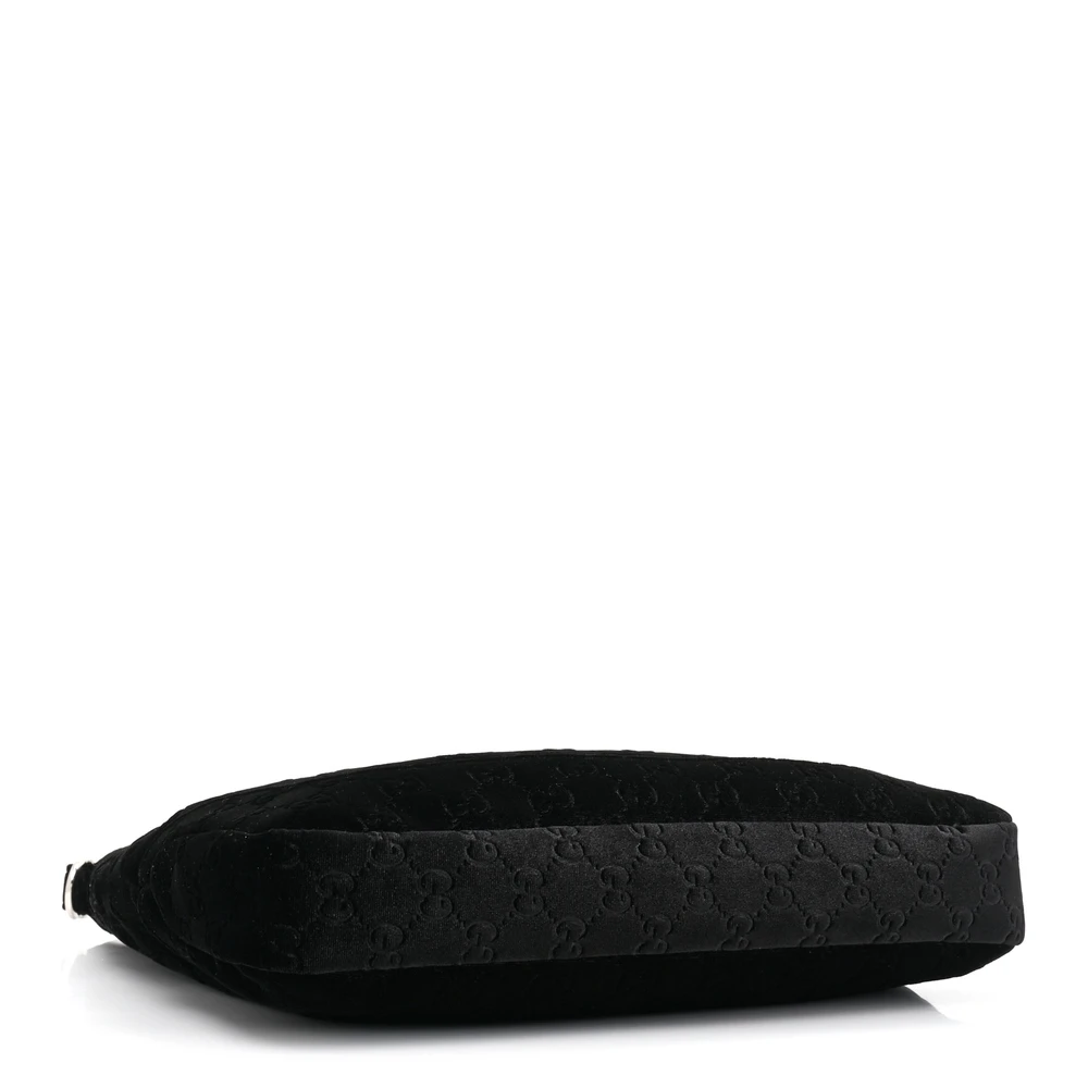 GUCCI SMALL JACKIE 1961 HOBO BLACK GG MONOGRAM VELVET SILVER HARDWARE - Image 6
