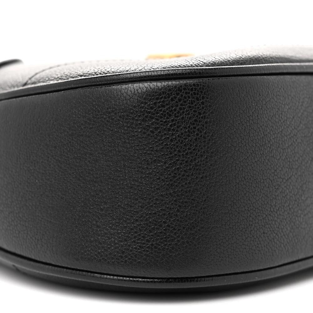 GUCCI SMALL APHRODITE SHOULDER BAG BLACK GOATSKIN LEATHER BRASS HARDWARE - Image 5