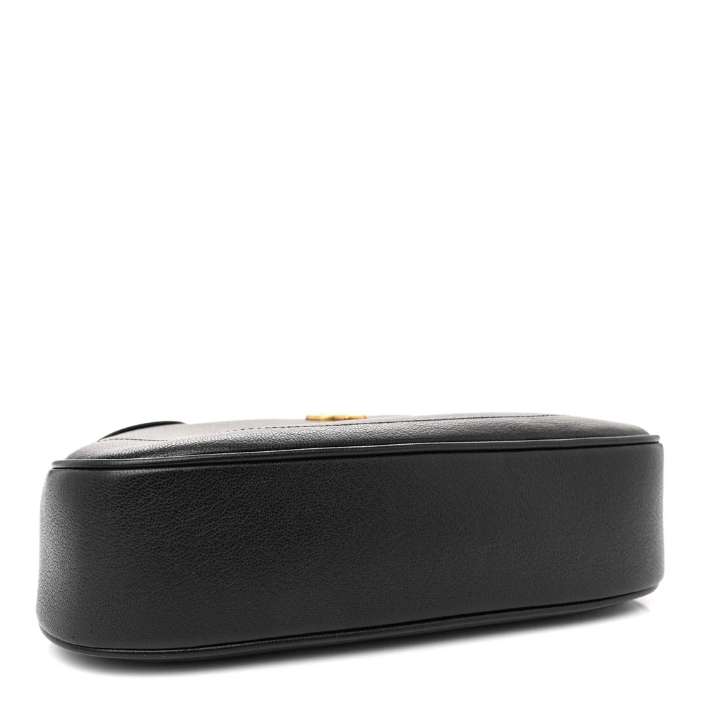 GUCCI SMALL APHRODITE SHOULDER BAG BLACK GOATSKIN LEATHER BRASS HARDWARE - Image 6