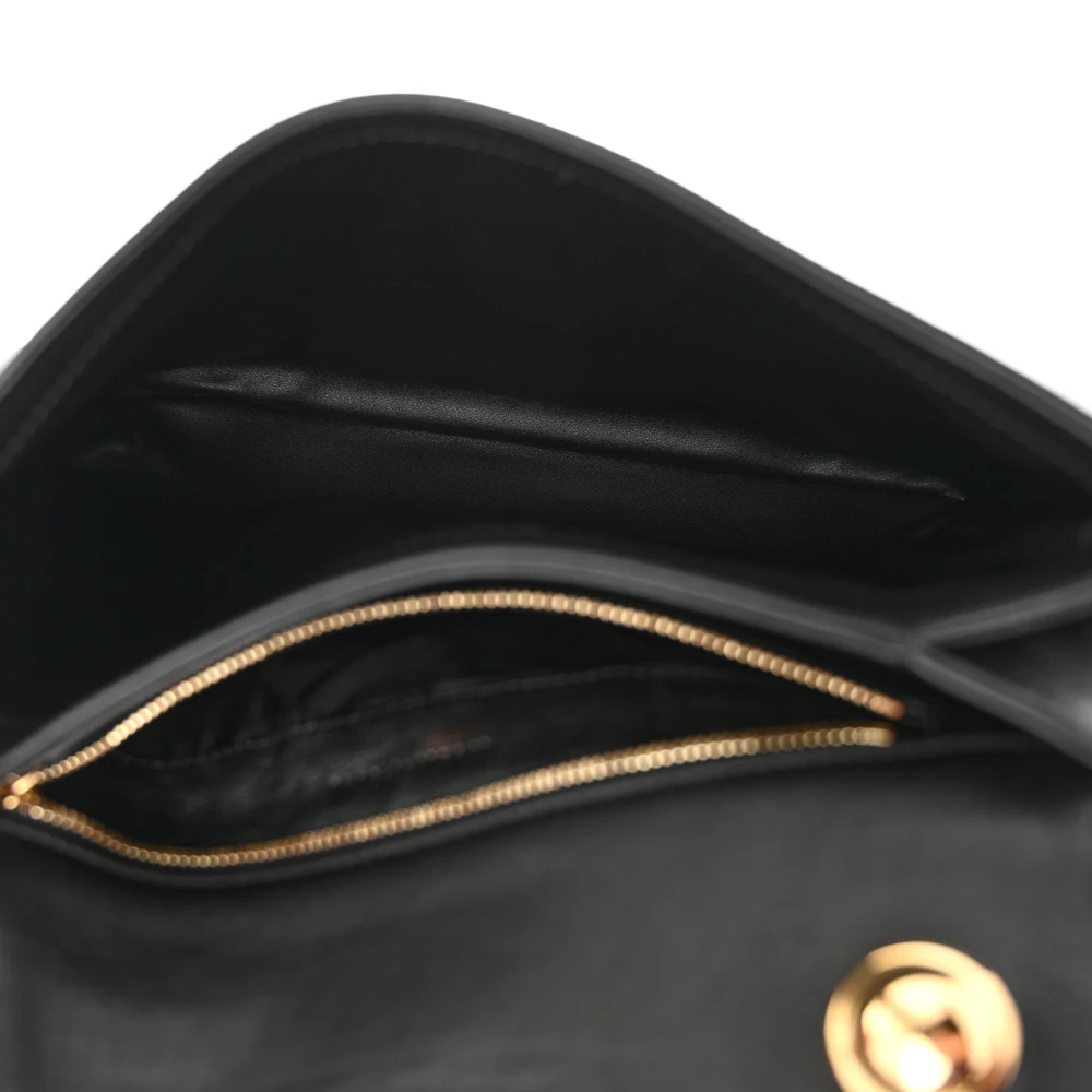 GUCCI MEDIUM WEB BLONDIE SHOULDER FLAP BAG BLACK ROXY CALFSKIN LEATHER GOLD HARDWARE - Image 7