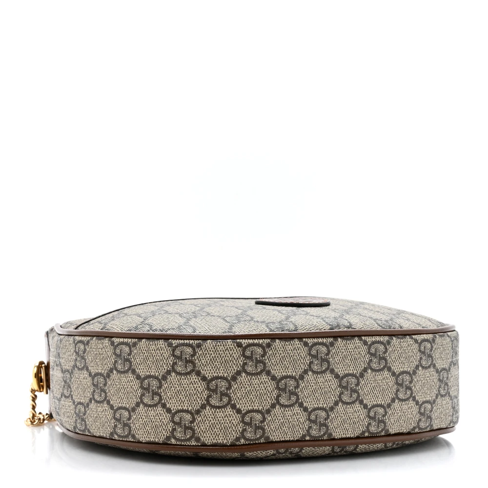 GUCCI SMALL JACKIE 1961 HOBO BEIGE / EBONY BROWN SUGAR GG SUPREME MONOGRAM CANVAS & AZALEA CALFSKIN LEATHER GOLD HARDWARE - Image 6