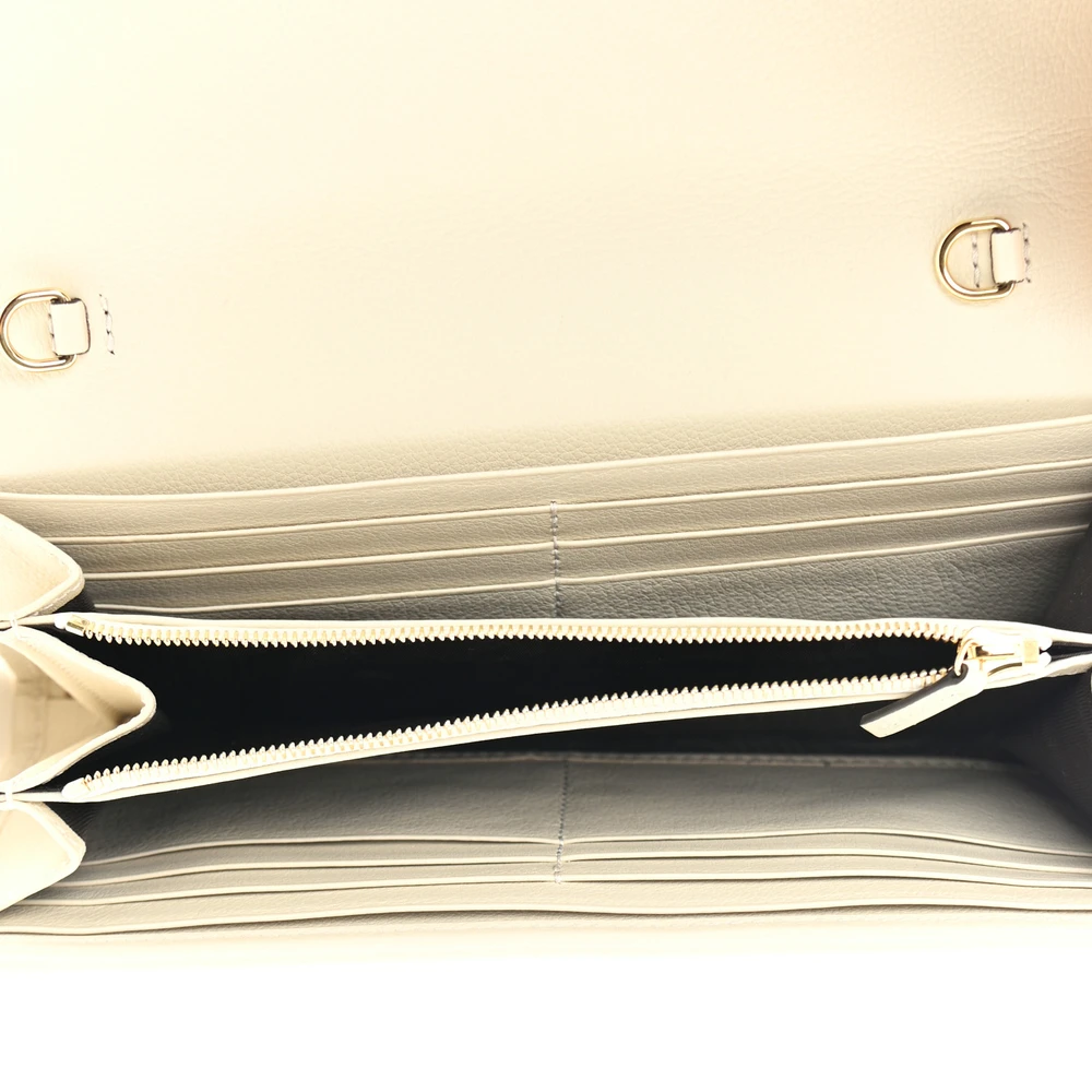 GUCCI SMALL ROXY BLONDIE CONTINENTAL CHAIN WALLET MYSTIC WHITE CALFSKIN LEATHER GOLD HARDWARE - Image 7