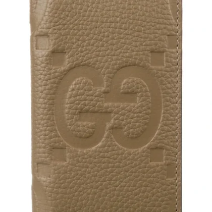 GUCCI MEDIUM BIFOLD WALLET BROWN JUMBO GG PRINTED CALFSKIN LEATHER