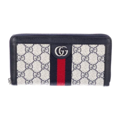 GUCCI MEDIUM OPHIDIA CONTINENTAL WALLET NEUTRALS GG SUPREME CANVAS GOLD HARDWARE
