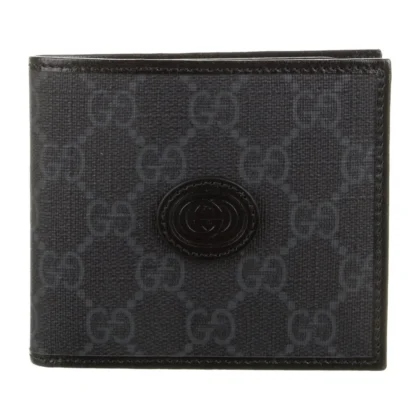 GUCCI SMALL BIFOLD WALLET BLACK GG CANVAS