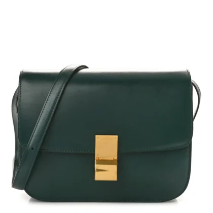 CELINE MEDIUM CLASSIC BOX MEDIUM FLAP BAG AMAZONE BOX CALFSKIN LEATHER GOLD HARDWARE