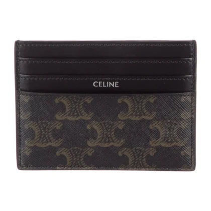 CELINE SMALL CARD HOLDER BLACK TRIOMPHE PRINTED CANVAS