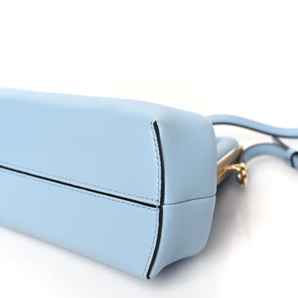 FENDI SMALL FENDI FIRST AZZURRO BABY SHINY NAPPA LEATHER GOLD HARDWARE - Image 5