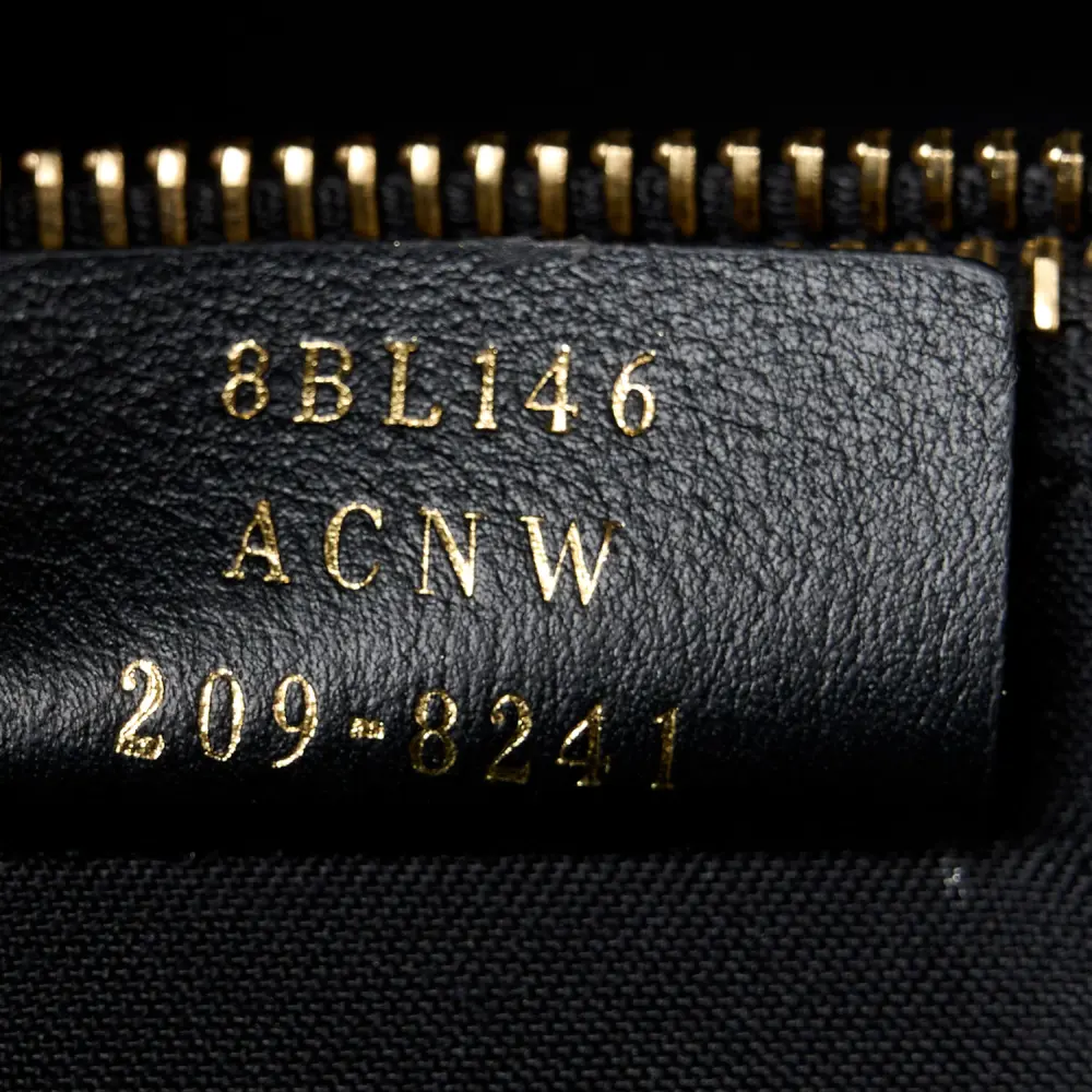 FENDI MEDIUM LOGO EMBROIDERED BY THE WAY BOSTON BAG GREZZO/BLACK CANVAS & KING VITELLO LEATHER GOLD HARDWARE - Image 9