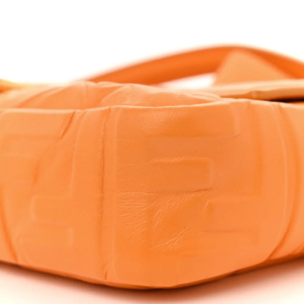 FENDI FF 1974 EMBOSSED BAGUETTE CLEMENTINE NAPPA LEATHER GOLD HARDWARE - Image 5