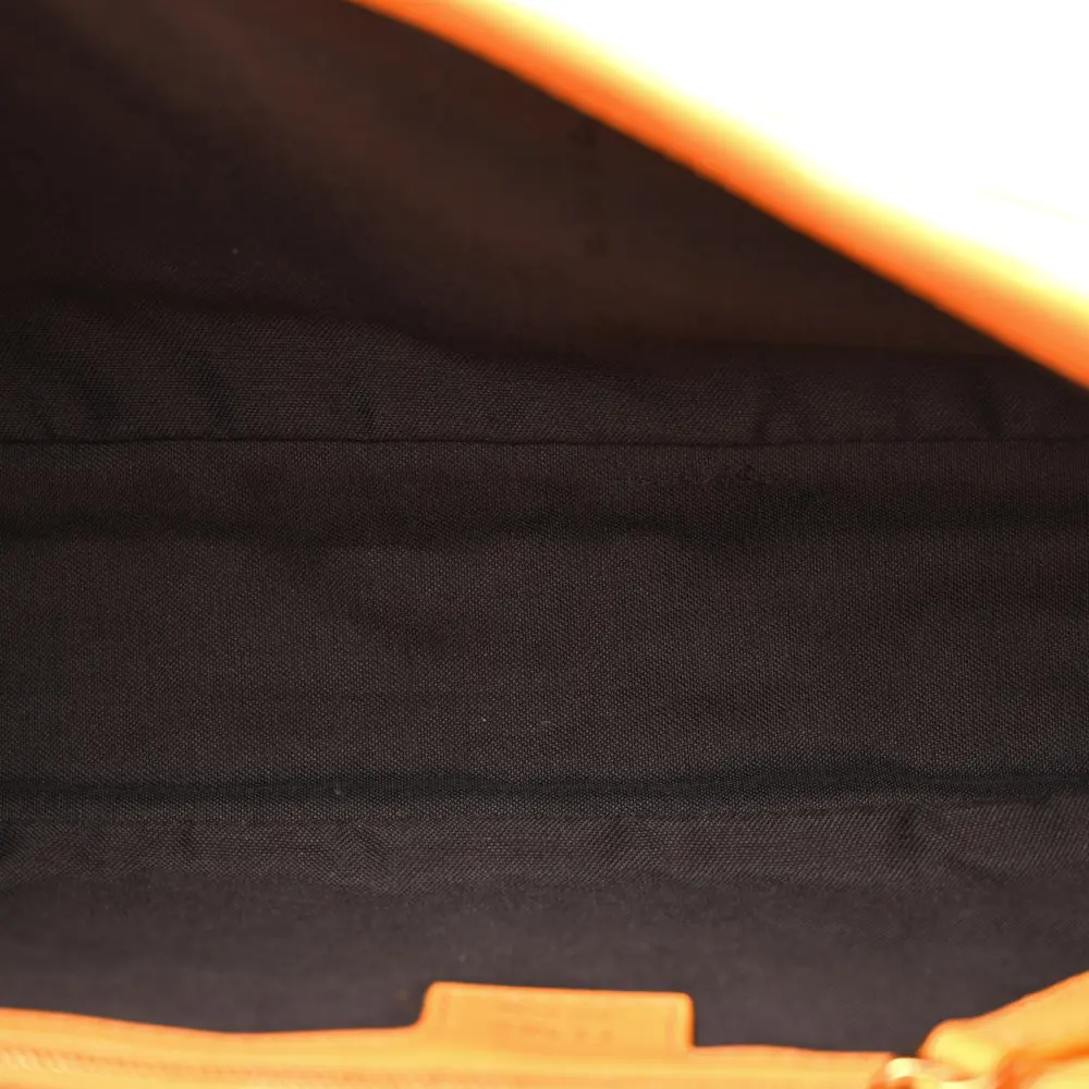 FENDI FF 1974 EMBOSSED BAGUETTE CLEMENTINE NAPPA LEATHER GOLD HARDWARE - Image 7