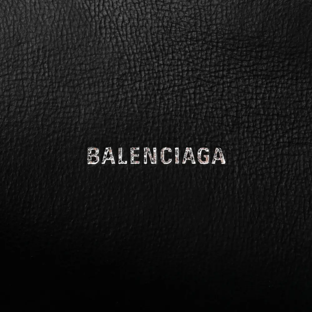 BALENCIAGA XS HOURGLASS TOP HANDLE BAG SILVER SPARKLING FABRIC SILVER HARDWARE - Image 2