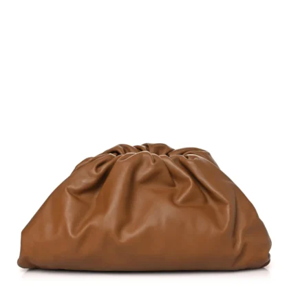 BOTTEGA VENETA OVERSIZED THE POUCH CLUTCH CAMMELLO SMOOTH BUTTER CALF LEATHER