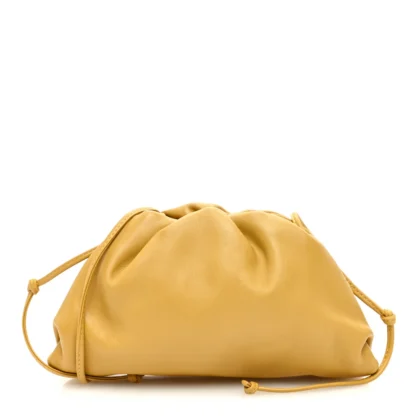 BOTTEGA VENETA MINI THE POUCH BUTTERSCOTCH BUTTER CALF LEATHER