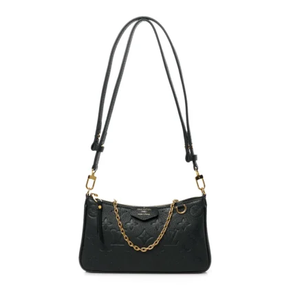 LOUIS VUITTON EASY POUCH ON STRAP PM BLACK EMPREINTE LEATHER GOLD HARDWARE