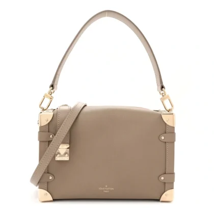 LOUIS VUITTON SIDE TRUNK MM TAUPE CALFSKIN LEATHER GOLD HARDWARE