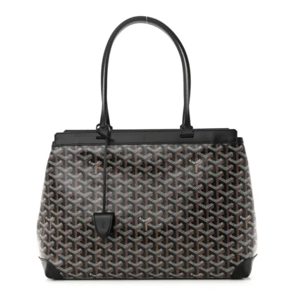 GOYARD BELLECHASSE BIAUDE TOTE MM BLACK GOYARDINE CANVAS