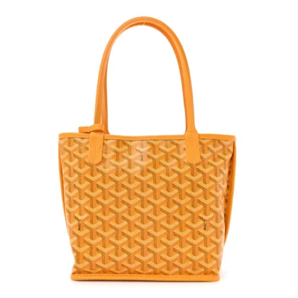 GOYARD REVERSIBLE MINI ANJOU TOTE YELLOW GOYARDINE CANVAS