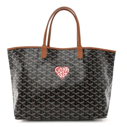 GOYARD SAINT LOUIS TOTE PM BLACK/GOLD GOYARDINE CANVAS