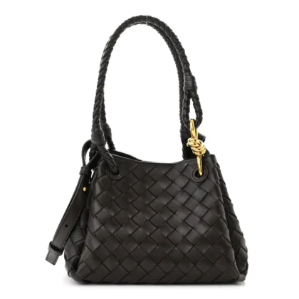 BOTTEGA VENETA SMALL INTRECCIATO PARACHUTE SHOULDER BAG FONDANT NAPPA LEATHER