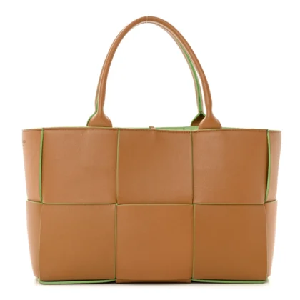 BOTTEGA VENETA SMALL INTRECCIATO ARCO TOTE CARMEL PISTACHIO NAPPA LEATHER