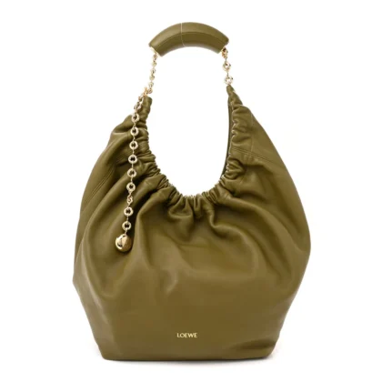 LOEWE SQUEEZE BAG MEDIUM OLIVE NAPPA LEATHER