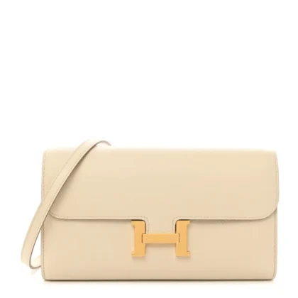 HERMES CONSTANCE WALLET TO GO B??TON EVERCOLOR LEATHER GOLD HARDWARE