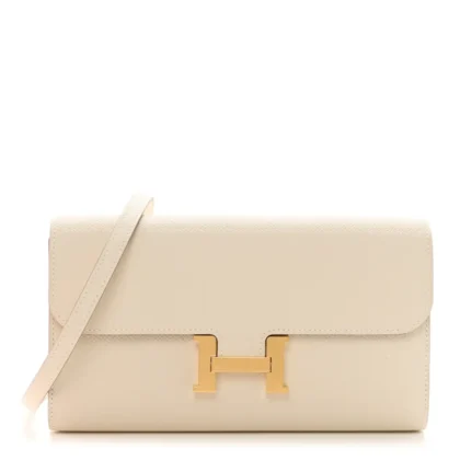 HERMES CONSTANCE WALLET TO GO B??TON EVERCOLOR LEATHER GOLD HARDWARE