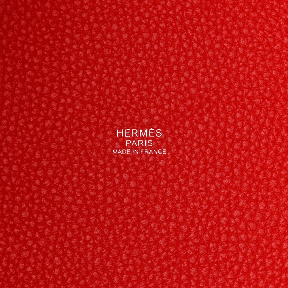 HERMES CASAQUE PICOTIN LOCK 22 MM ROSE EXTR??ME / ROSE MEXICO / ROUGE DE COEUR TAURILLON CLEMENCE LEATHER PALLADIUM SILVER HARDWARE - Image 2