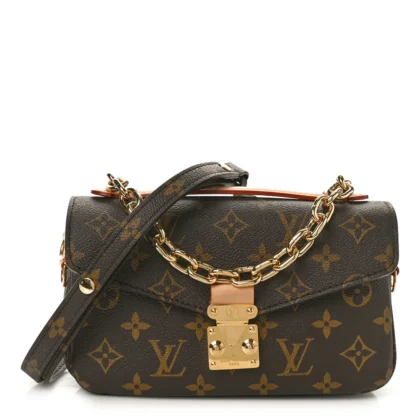 LOUIS VUITTON POCHETTE METIS EAST WEST PM MONOGRAM CANVAS GOLD HARDWARE