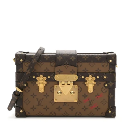 LOUIS VUITTON PETITE MALLE MM REVERSE MONOGRAM CANVAS GOLD HARDWARE
