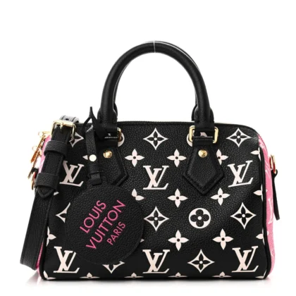LOUIS VUITTON SPRING IN THE CITY SPEEDY BANDOULI??RE 20 BLACK/WHITE/PINK MONOGRAM EMPREINTE LEATHER