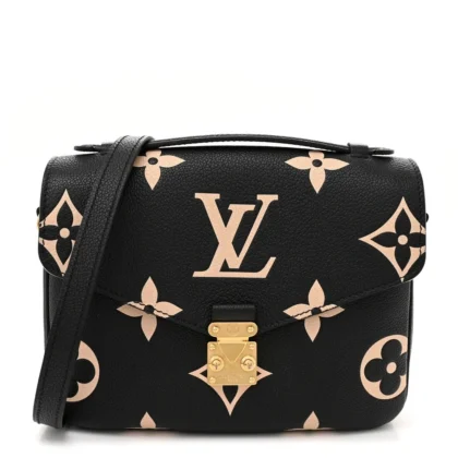 LOUIS VUITTON POCHETTE METIS PM BLACK/BEIGE GIANT MONOGRAM EMPREINTE LEATHER BRASS HARDWARE