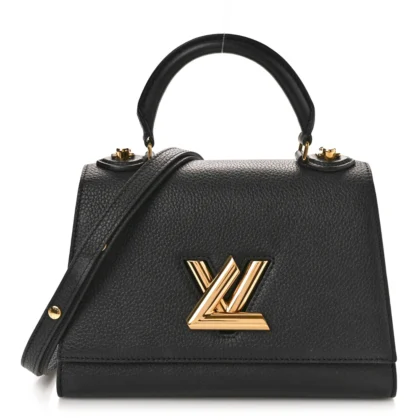 LOUIS VUITTON TWIST ONE HANDLE PM BLACK TAURILLON LEATHER GOLD HARDWARE