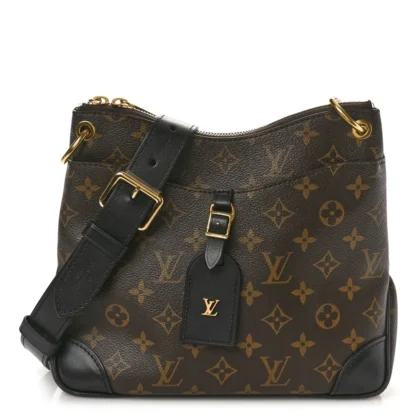 LOUIS VUITTON ODEON PM BLACK MONOGRAM CANVAS BRASS HARDWARE