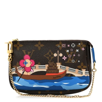 LOUIS VUITTON MINI VENICE POCHETTE ACCESSORIES 2019 CHRISTMAS ANIMATION MONOGRAM CANVAS GOLD HARDWARE