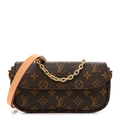 LOUIS VUITTON IVY WALLET ON CHAIN PM MONOGRAM CANVAS GOLD HARDWARE