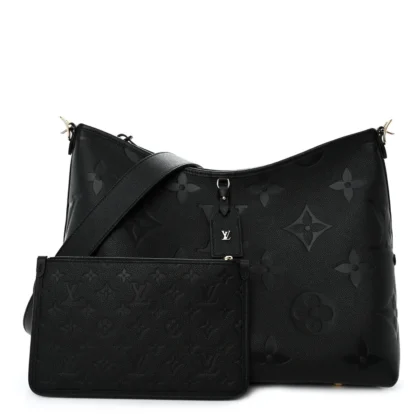 LOUIS VUITTON CARRYALL MM BLACK GIANT MONOGRAM EMPREINTE LEATHER